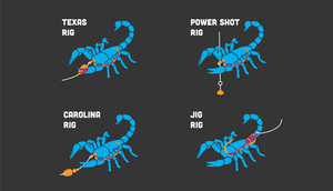 Scorpion rigged fishing baits