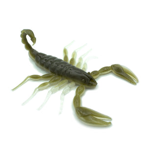 Green and cream white soft plastic scorpion bait used for fishing. Fresh baitz arkansas scorpion